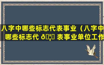 八字中哪些标志代表事业（八字中哪些标志代 🦆 表事业单位工作）